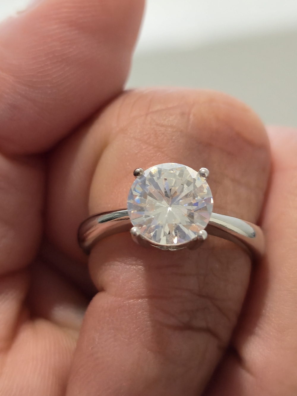 Sterling solitaire cz ring